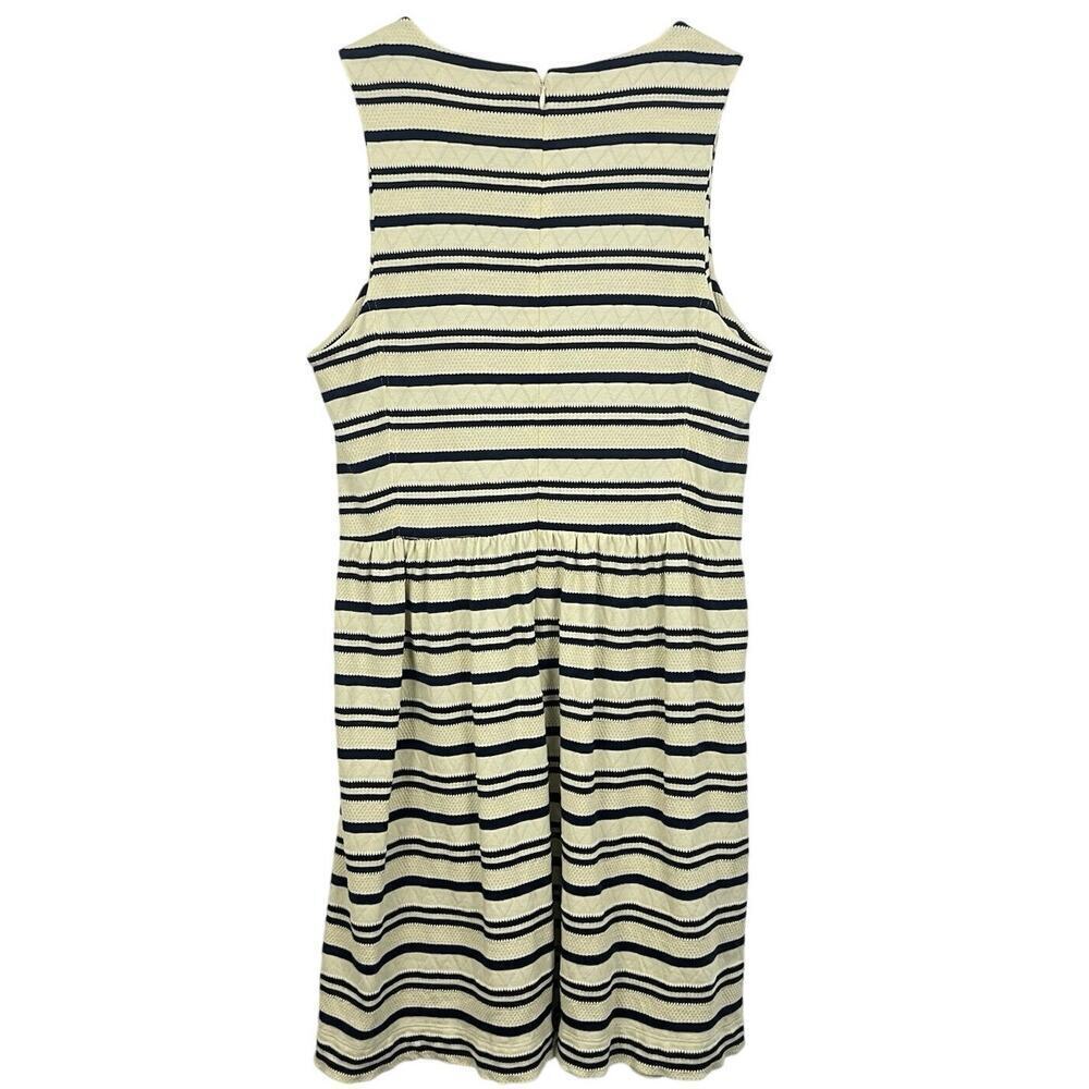 J. Crew Factory Navy Ivory Stripe Sleeveless Fit & Flare Dress Size M
Preppy - Picture 2 of 7